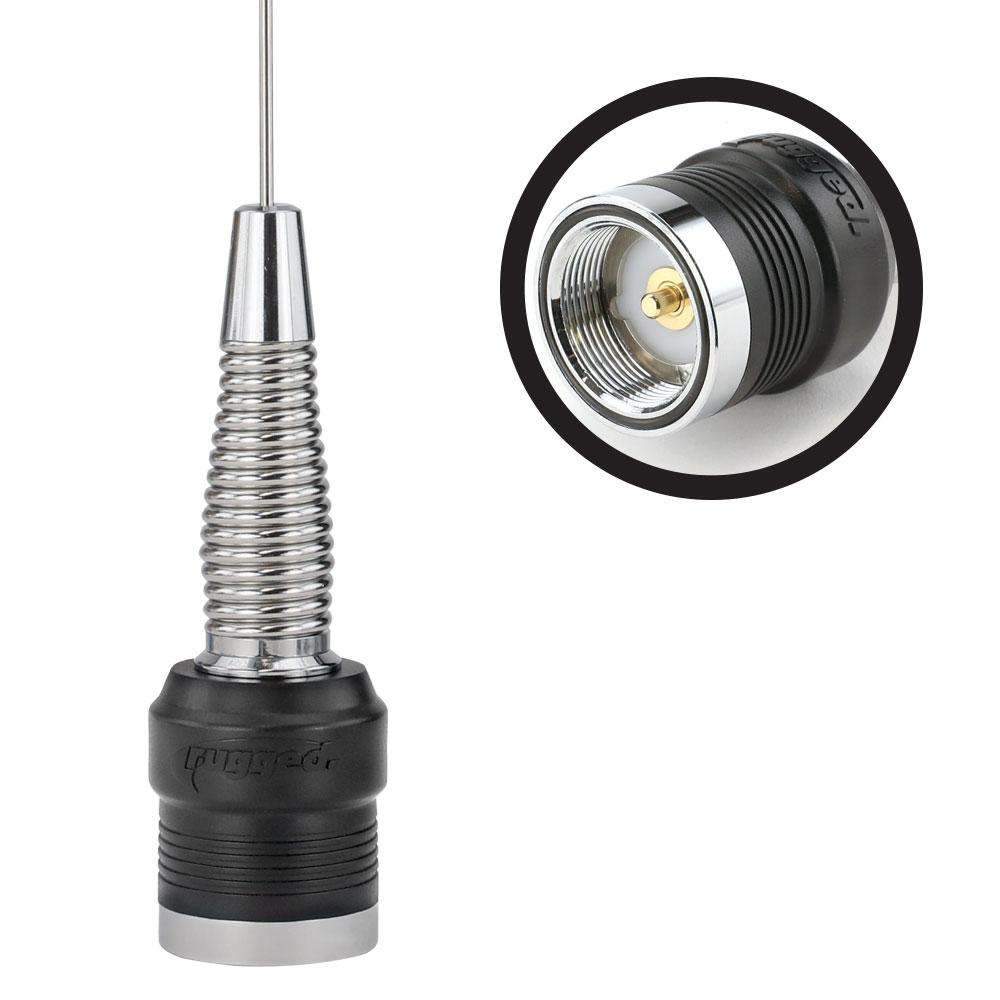 Rugged Air antenne UHF VHF 1/4 onde 132-525 MHz ressort