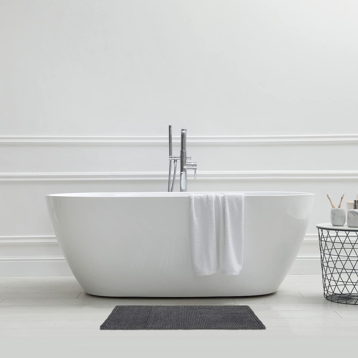LEVASSEUR Bali tapis de bain anthracite 50x80cm antidérapant