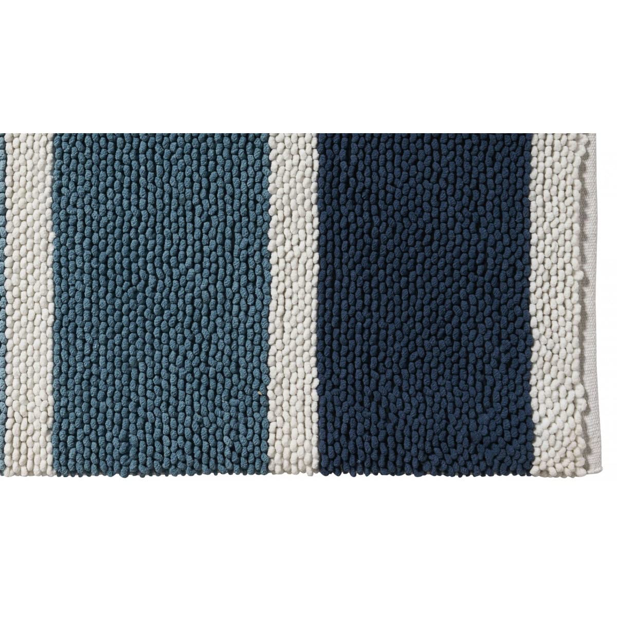 LEVASSEUR Salle de bain tapis de bain rayures bleu 60x120cm