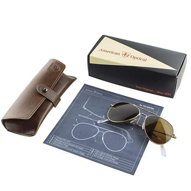 American Optical General Gold lunettes aviateur gris catégorie 3
