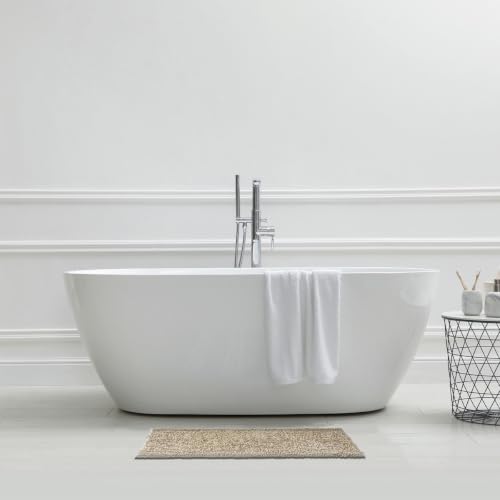 Levasseur Shiny Tapis de Bain Fil Doré Ivoire 50x80 Chenille Déco
