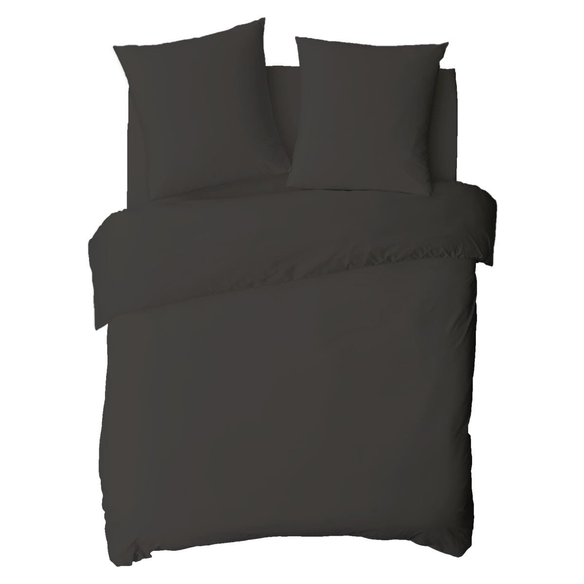 LEVASSEUR drap housse coton anthracite 160x200cm 100% coton