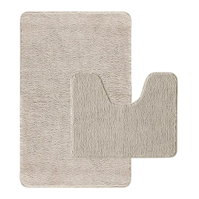 Levasseur Polynésie lot 2 tapis de bain écru 50x80 antidérapant