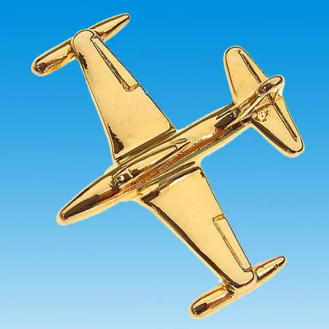 Pin's 3D avion T33 doré or fin 2,5 cm écrin