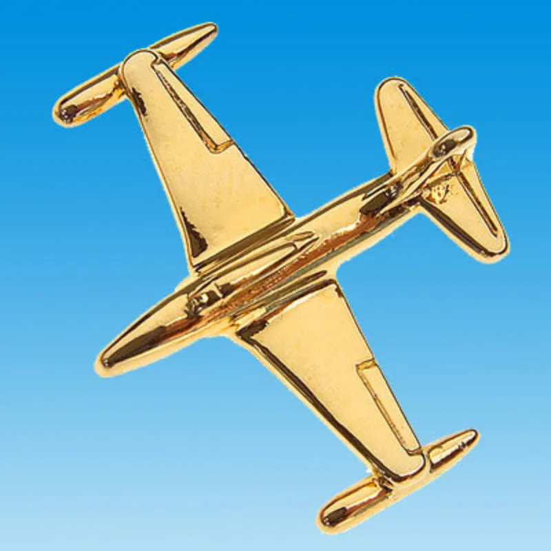 Pin's 3D avion T33 doré or fin 2,5 cm écrin
