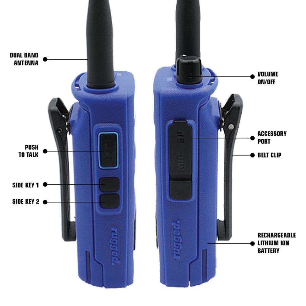 Rugged Air R1 radio portable bibande UHF VHF 5W DMR