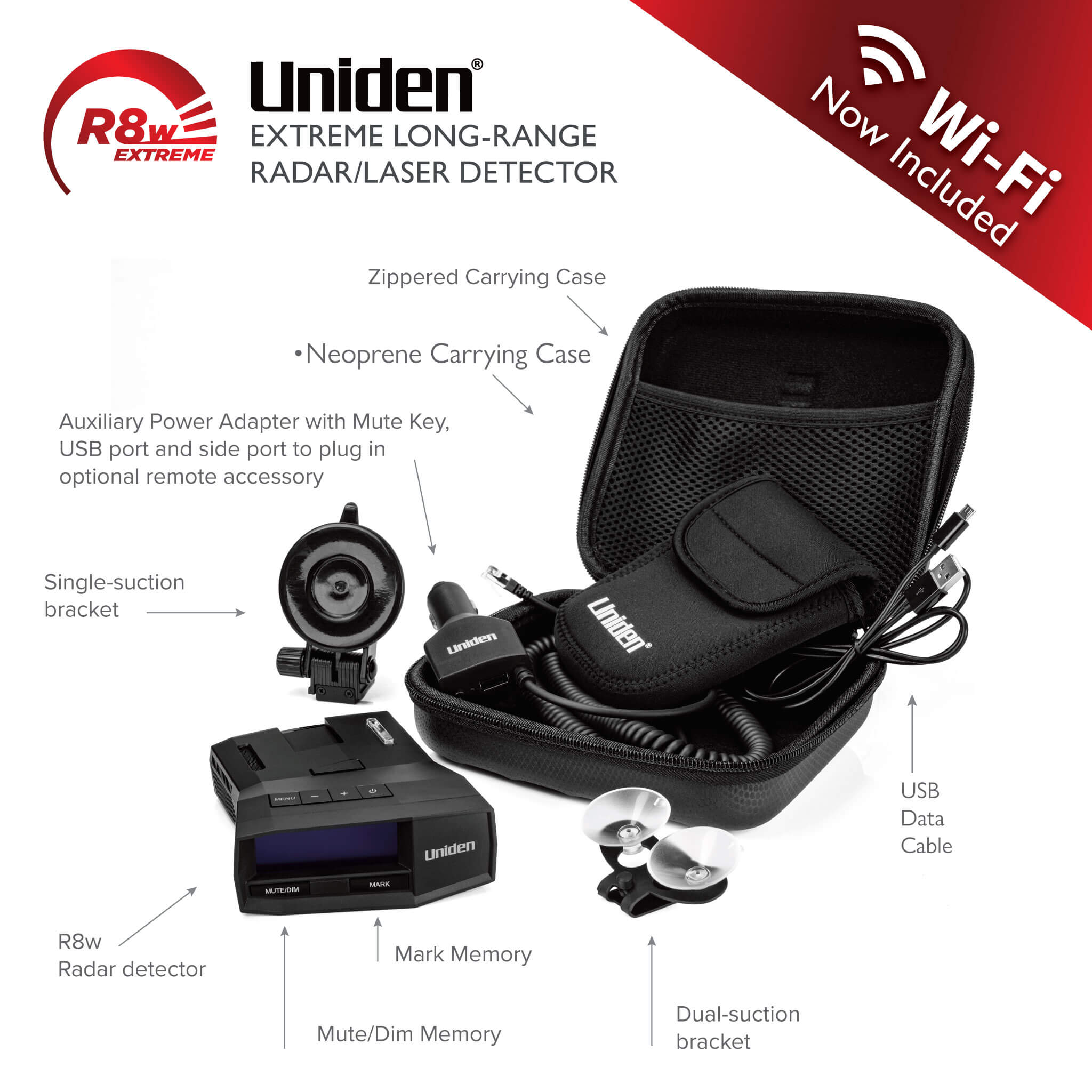 Uniden R8w détecteur radar voiture Bluetooth WiFi