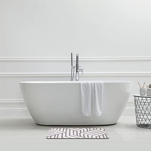 LEVASSEUR tapis de bain polyester 50x80cm blanc tufté