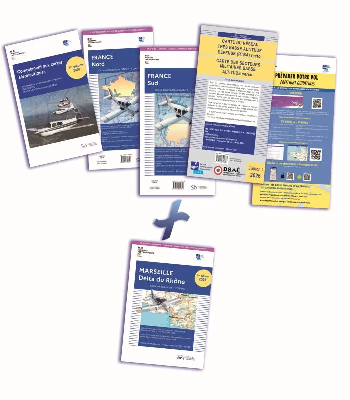 La Boutique du Pilote Cartographie Documents VFR 2026 + Marseille plastifiée