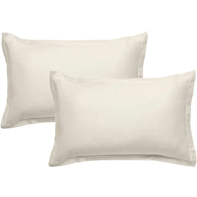 LEVASSEUR Linge de lit taie d’oreiller 50x70 ivoire lot 2 coton