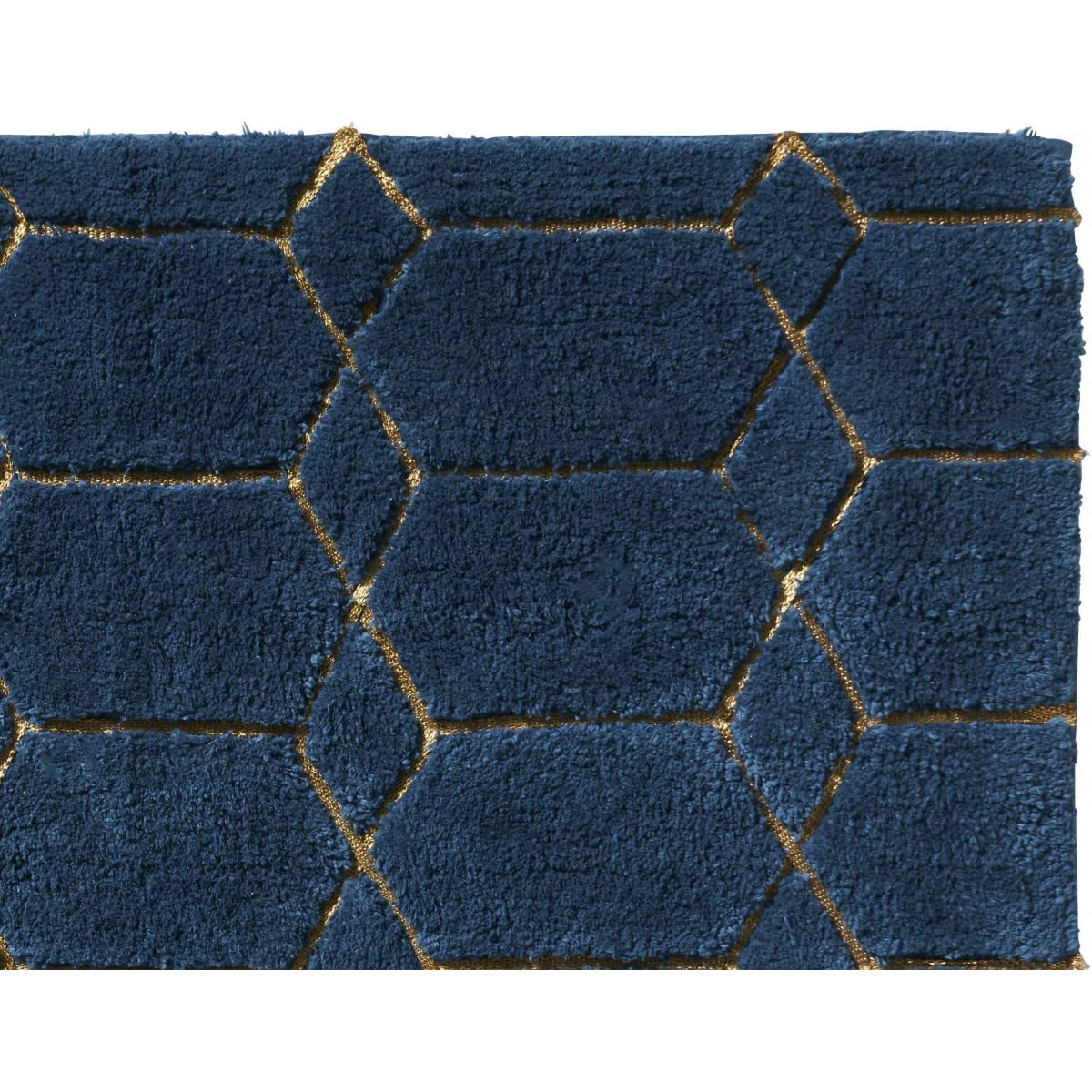 LEVASSEUR Tapis de Bain Coton Bleu Pétrole 50x80cm Tufté
