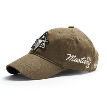 Red Canoe P51 casquette marron brodée Mustang pilote