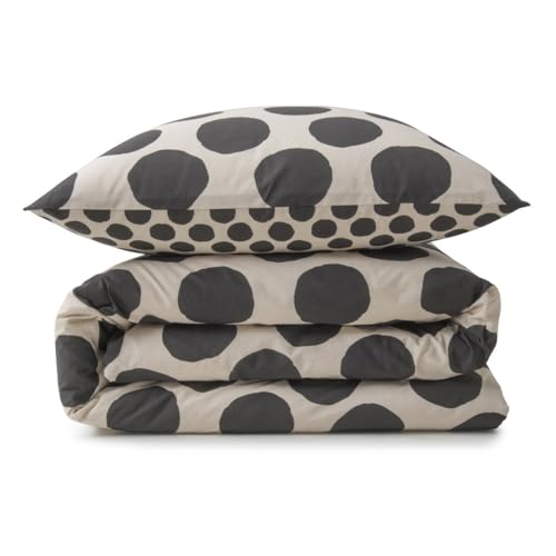 Levasseur Nico pois parure de lit noir 240x220cm coton