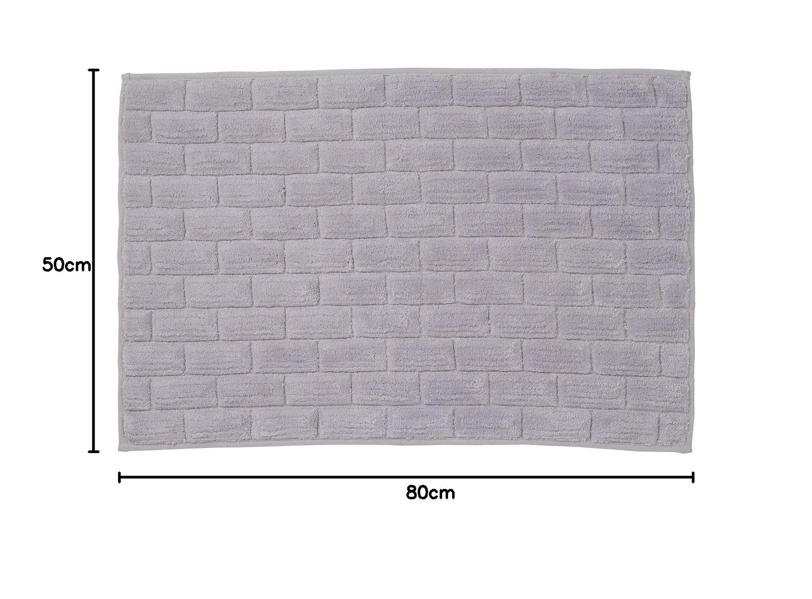 Levasseur Brick Tapis Bain Coton Gris 50x80 cm Tufté