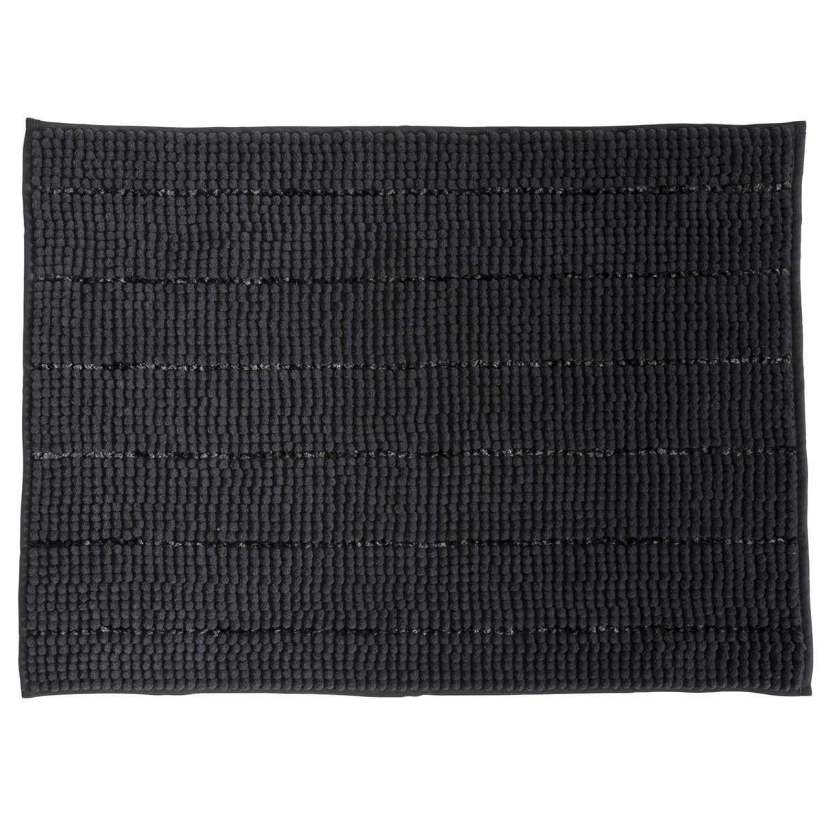 LEVASSEUR Stripy tapis de bain chenille anthracite 50x70cm