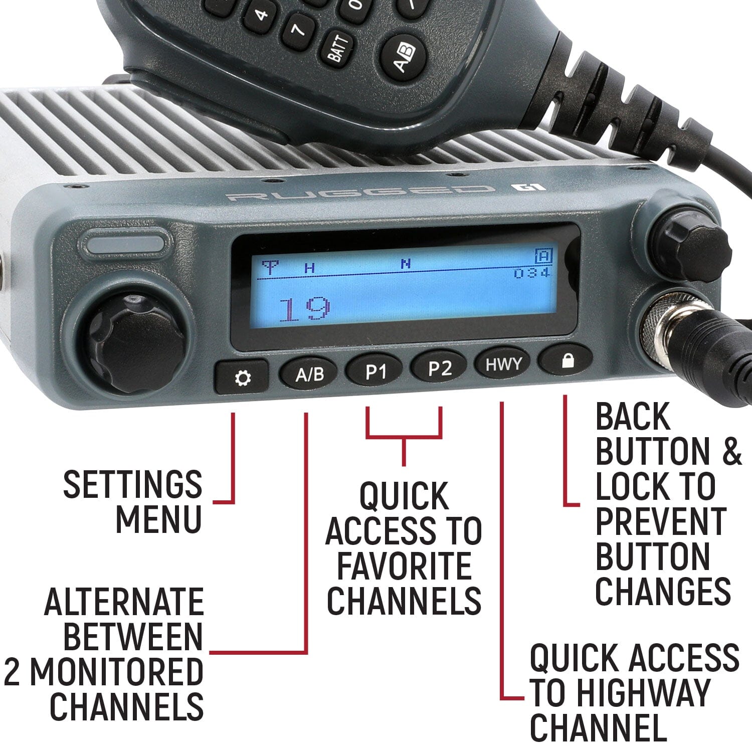 Rugged Air G1 GMRS radio mobile étanche IP67
