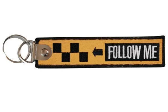 La Boutique du Pilote Follow Me porte-clés flamme noir jaune 13 cm