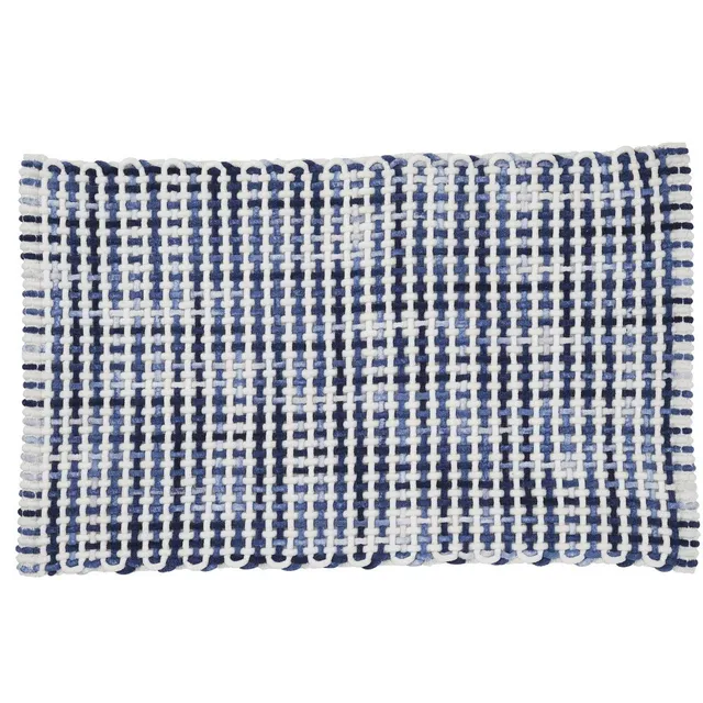 LEVASSEUR tapis de bain polycoton quadrillé 50x80 cm