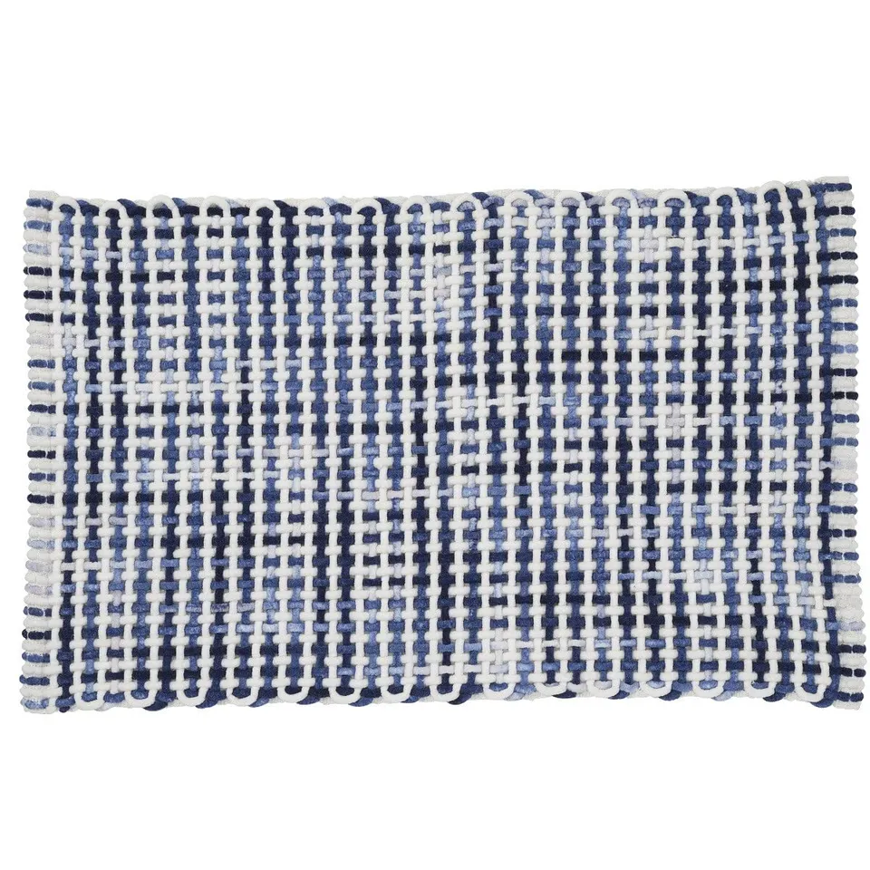 LEVASSEUR tapis de bain polycoton quadrillé 50x80 cm