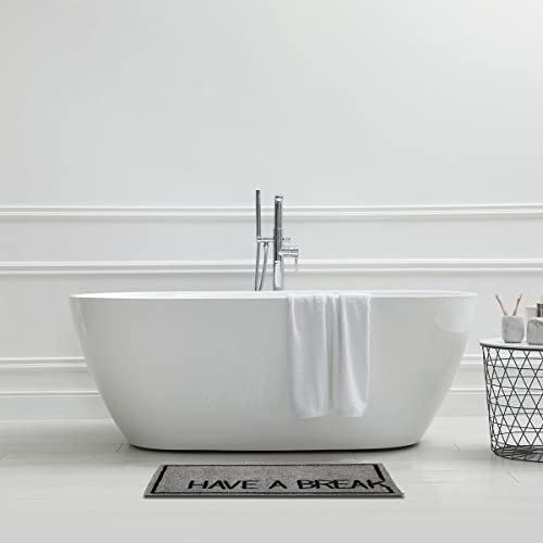 LEVASSEUR Sol tapis de bain texte coton tufté 50x80cm