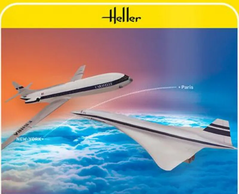 Heller 50333 Kit Caravelle + Concorde maquette 1/100