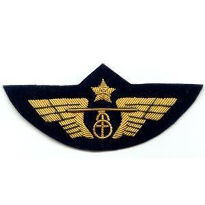Aile de Poitrine Hélicoptère insigne broderie or à agrafes