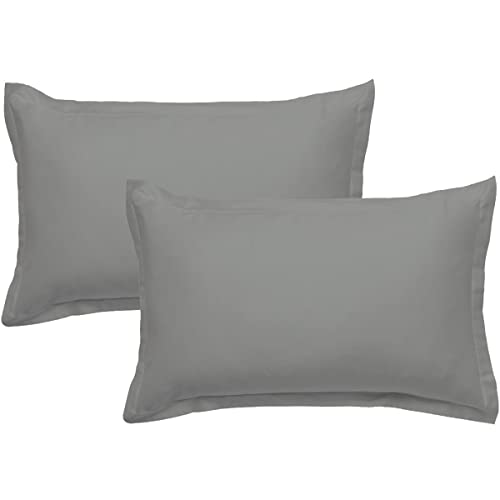 LEVASSEUR Linge de lit taie d’oreiller 50x70 gris lot 2 coton