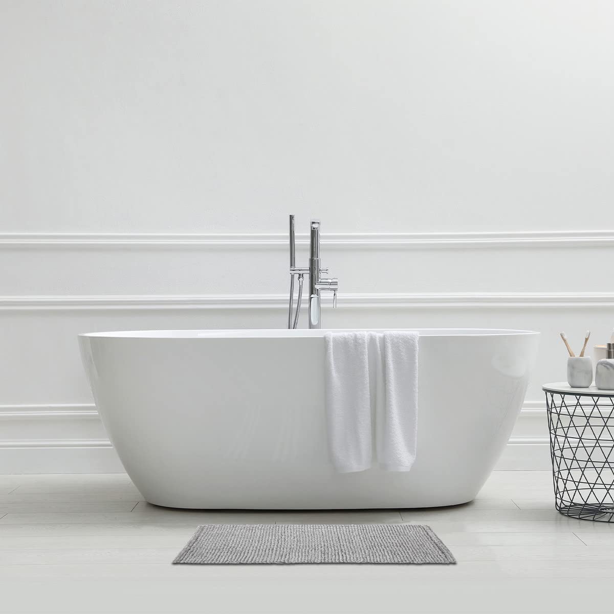 LEVASSEUR Bali tapis de bain gris 50x80cm antidérapant