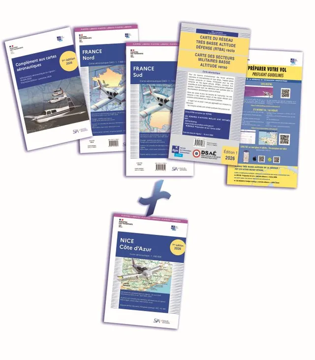 SIA Documents VFR 2026 carte aéro Nice plastifiée