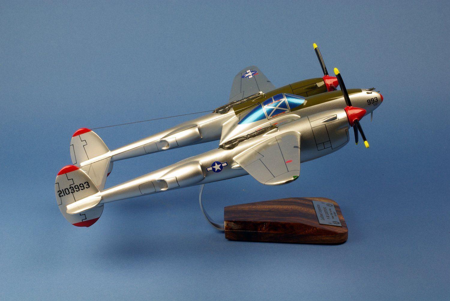 P-38J Lightning Marge maquette avion bois 1/32 Bong