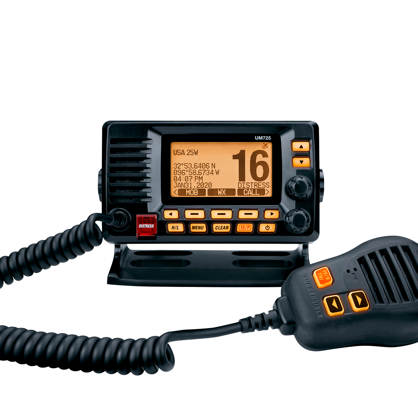 Uniden UM725 radio VHF marine fixe noire GPS Bluetooth