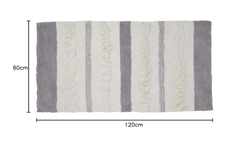 LEVASSEUR Tapis de Bain 60x120cm Blanc Chris Coton