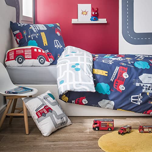 Levasseur Kids Coussin coton blanc Circuit 40x40cm lavable