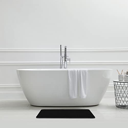 Levasseur Salle de bain Polynésie tapis de bain noir 50x80cm