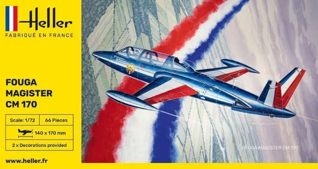 Heller Fouga Magister CM 170 maquette avion 1/72 à construire