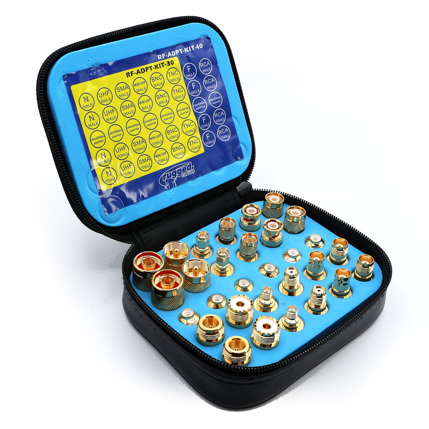 Rugged Air kit connecteurs BNC NMO plaqué or 30 pièces