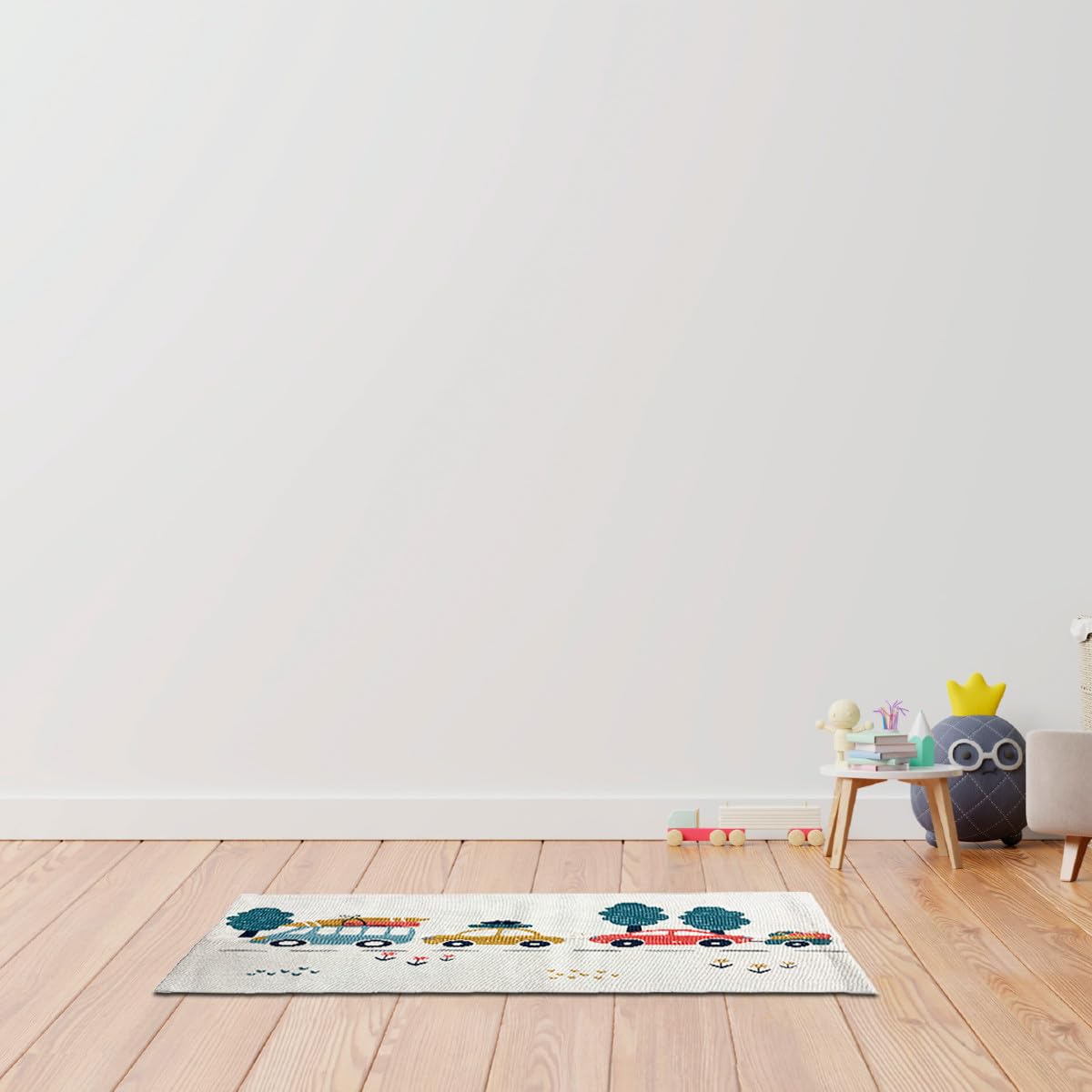 LEVASSEUR Kids tapis enfant rectangle canvas voiture 60x90cm