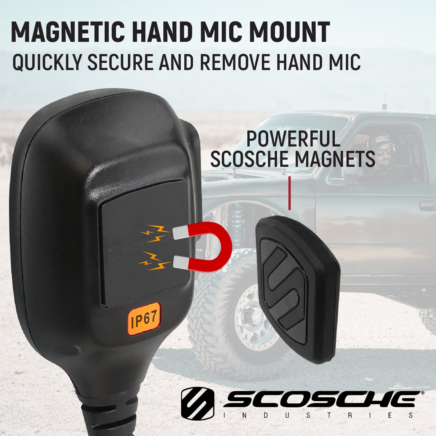 Rugged Air G1 Micro main radio mobile avec MagicMount