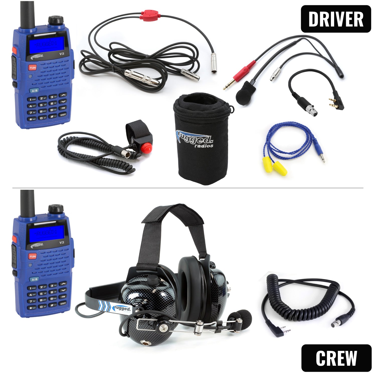 Rugged Air NASCAR Kit Pilote et Chef Radio V3 Analogique H41