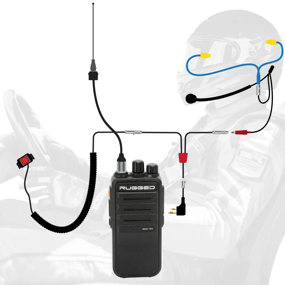 Rugged Air Intercoms Kit NASCAR RDH16 UHF kit pilote piste longue