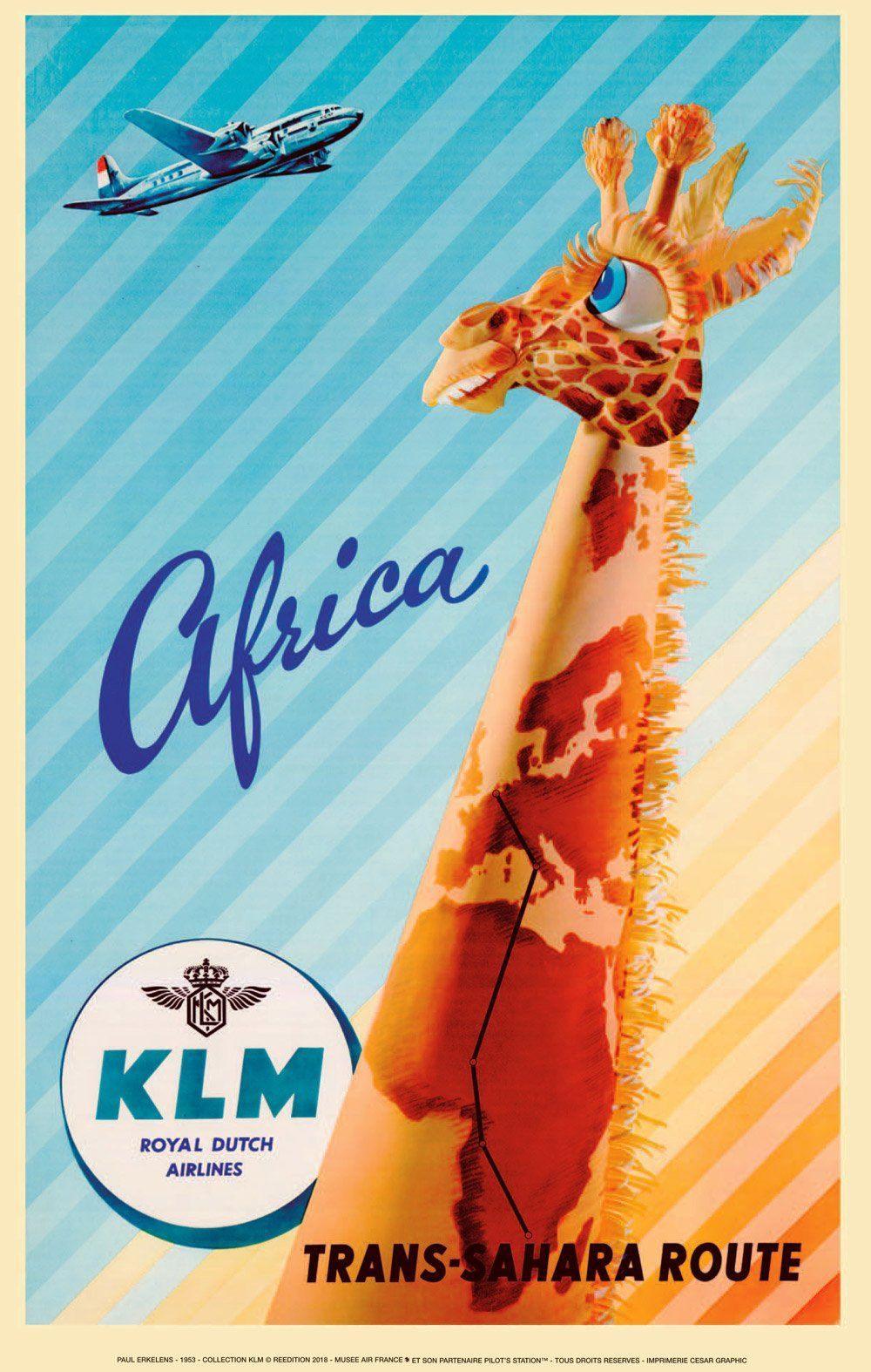 Air France AK06 Trans Sahara Africa affiche 50x70 vintage