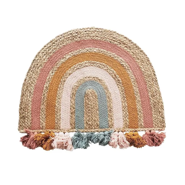 LEVASSEUR Kids tapis enfant arc-en-ciel jute 72x52cm