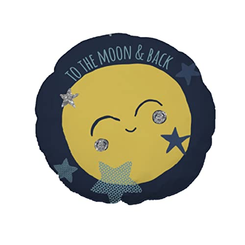 Future Home Kids Coussin Coton Moon Lune Bleu 35x35cm