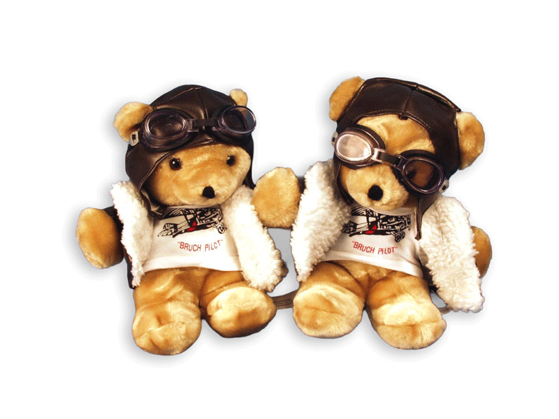 Ourson aviateur peluche pilote blouson lunettes