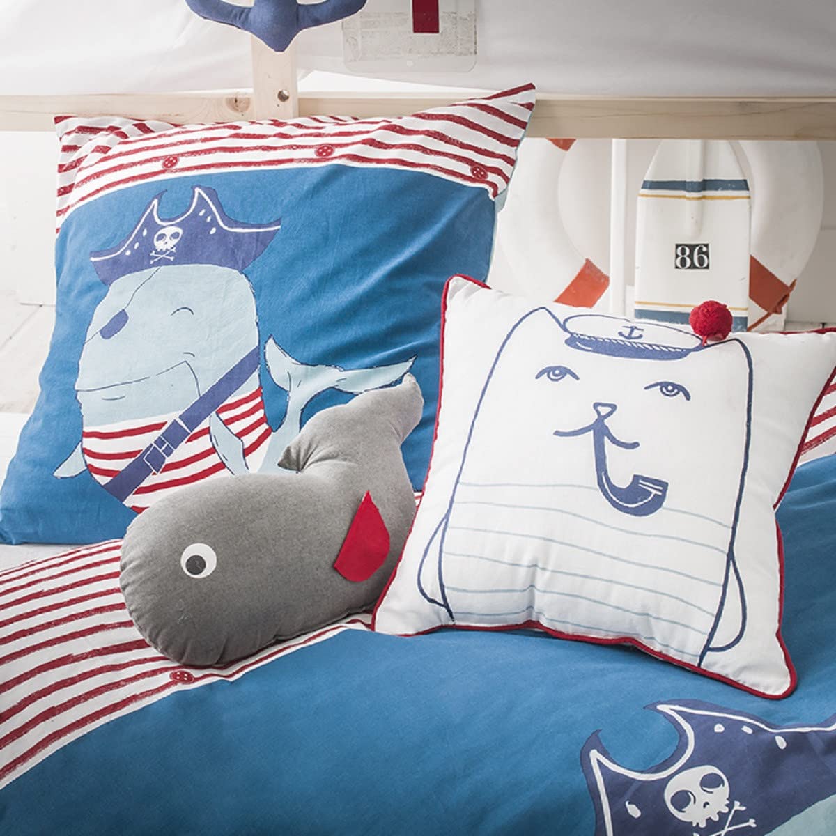 Future Home Captain Coussin Enfant Coton 40x40cm Blanc Chat