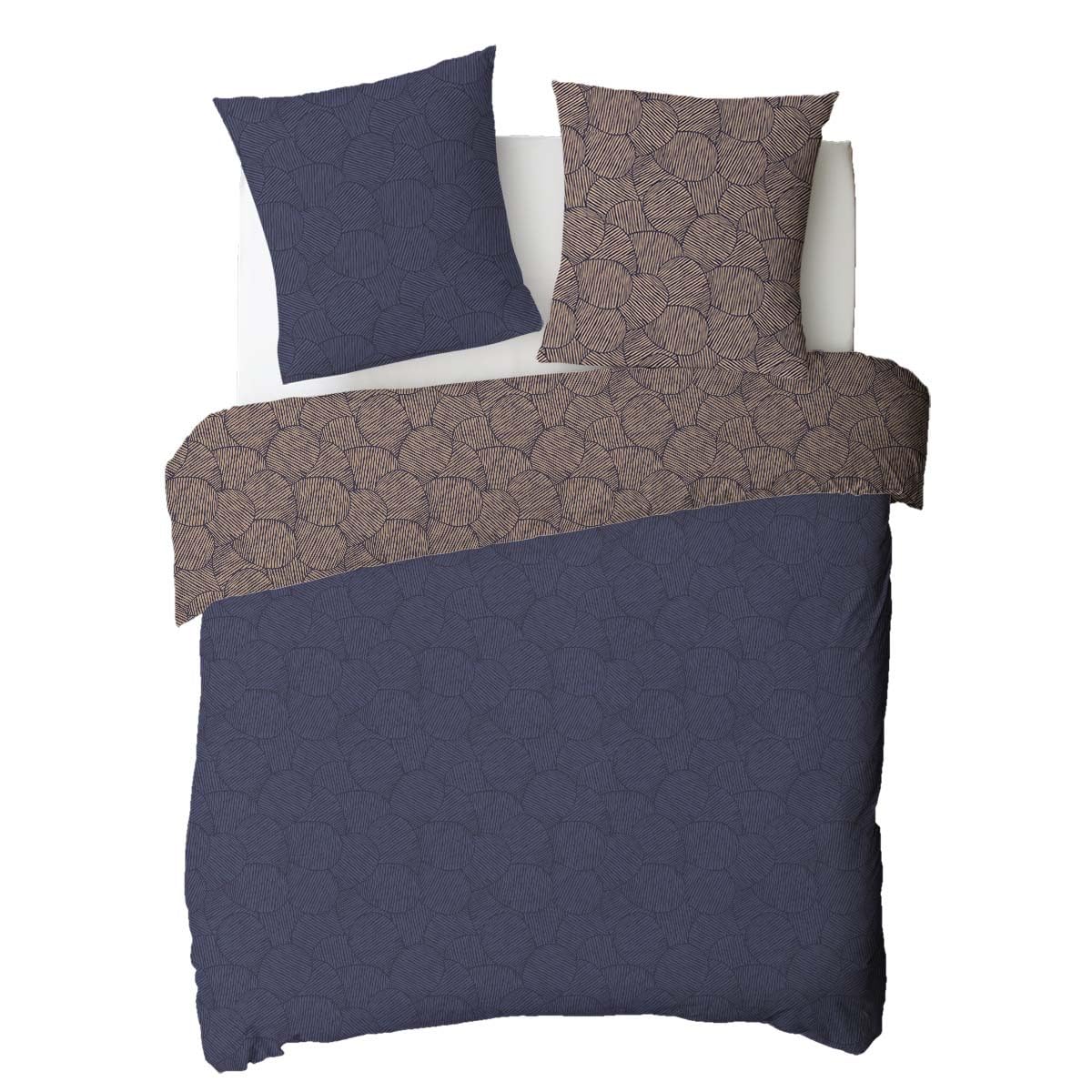 LEVASSEUR Ninon parure de lit coton bleu 240x220cm imprime