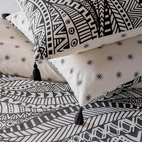 LEVASSEUR Ohana parure de lit coton blanc 260x240cm ethnique