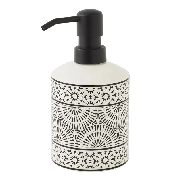 LEVASSEUR Tribu distributeur savon porcelaine blanc noir
