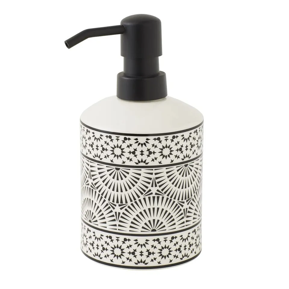 LEVASSEUR Tribu distributeur savon porcelaine blanc noir