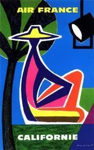 La Boutique du Pilote 107 Californie affiche Air France 63x100 cm